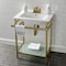 Kingston Brass VPB24187W47 24-Inch Ceramic Console Sink (4-Inch, 3-Hole), White/Brushed Brass VPB24187W47 - alternate 4